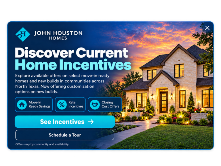 Luxury Home Incentives Popup